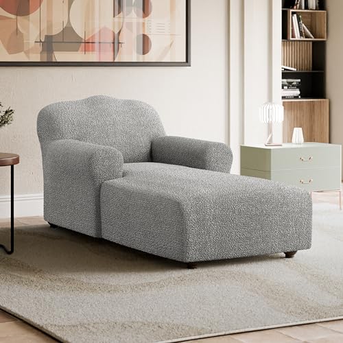 Cream Polyester Chaise Lounge Slipcover Q2098