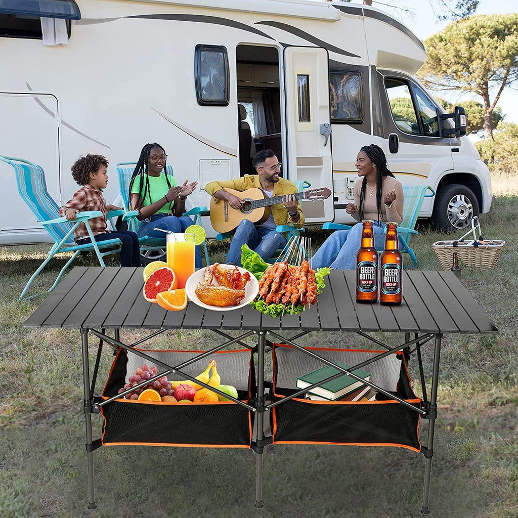 Heavy Duty Aluminum Camping Table with Carry Bag L591093