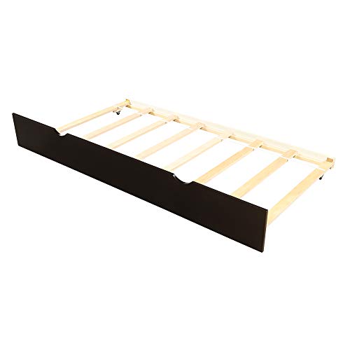 Twin Espresso Wood Low Platform Bed Frame with Headboard and Footboards A25756