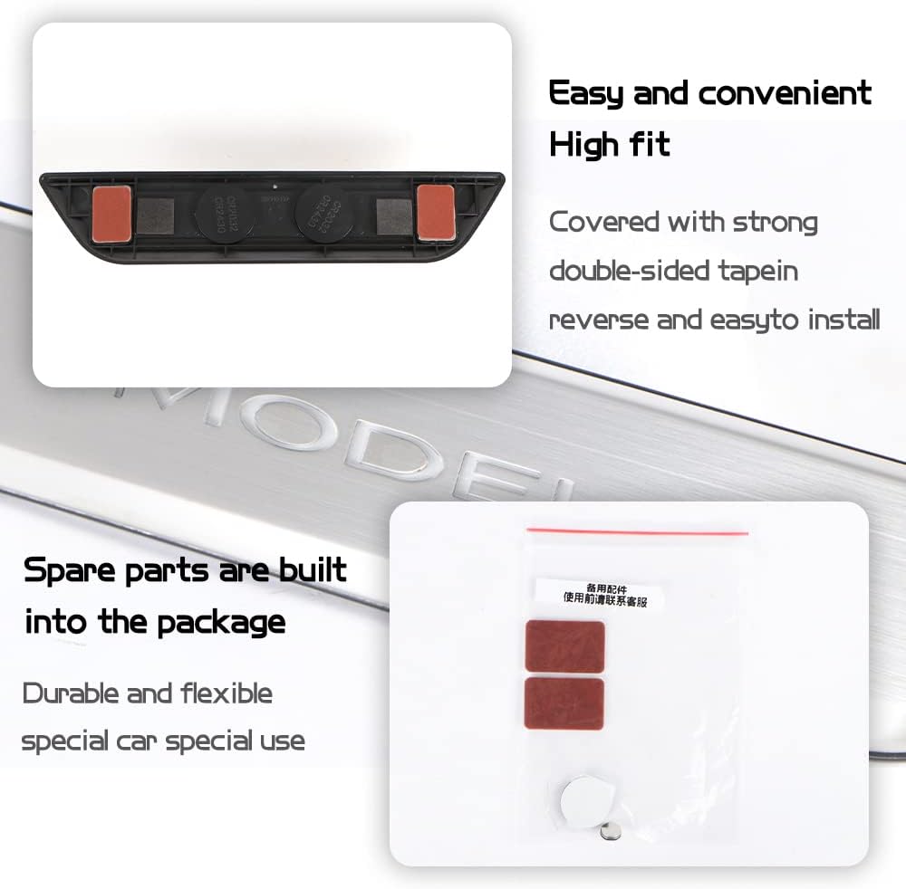Door Sill Protector with LED Light, 4 Pieces Front/Rear Sill Plate Protector A6767