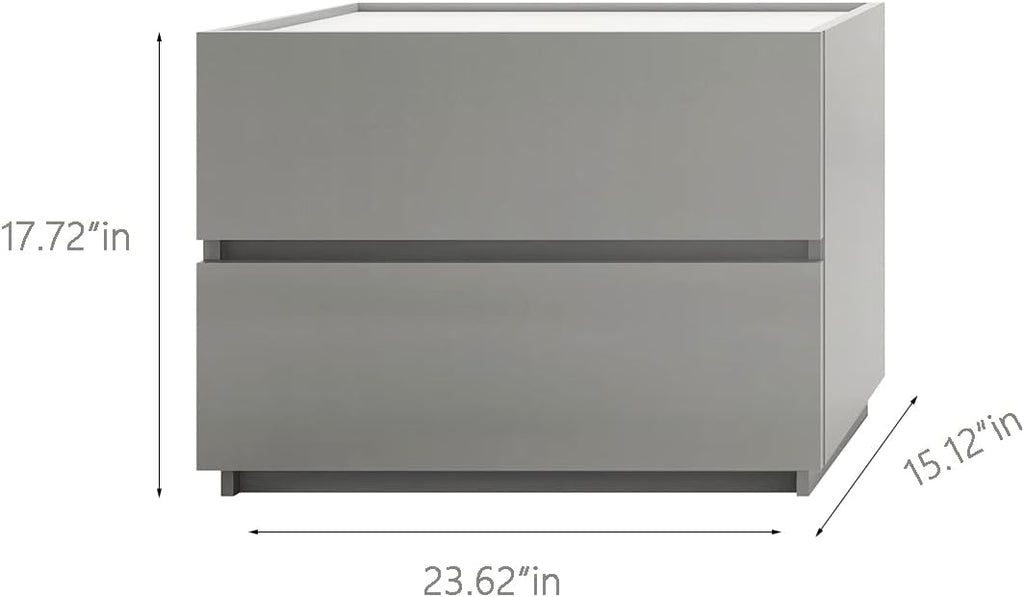 Gray 2-Drawer Stackable Dresser C2273
