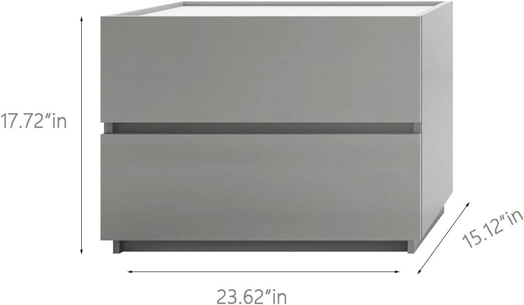 Gray 2-Drawer Stackable Dresser C2273