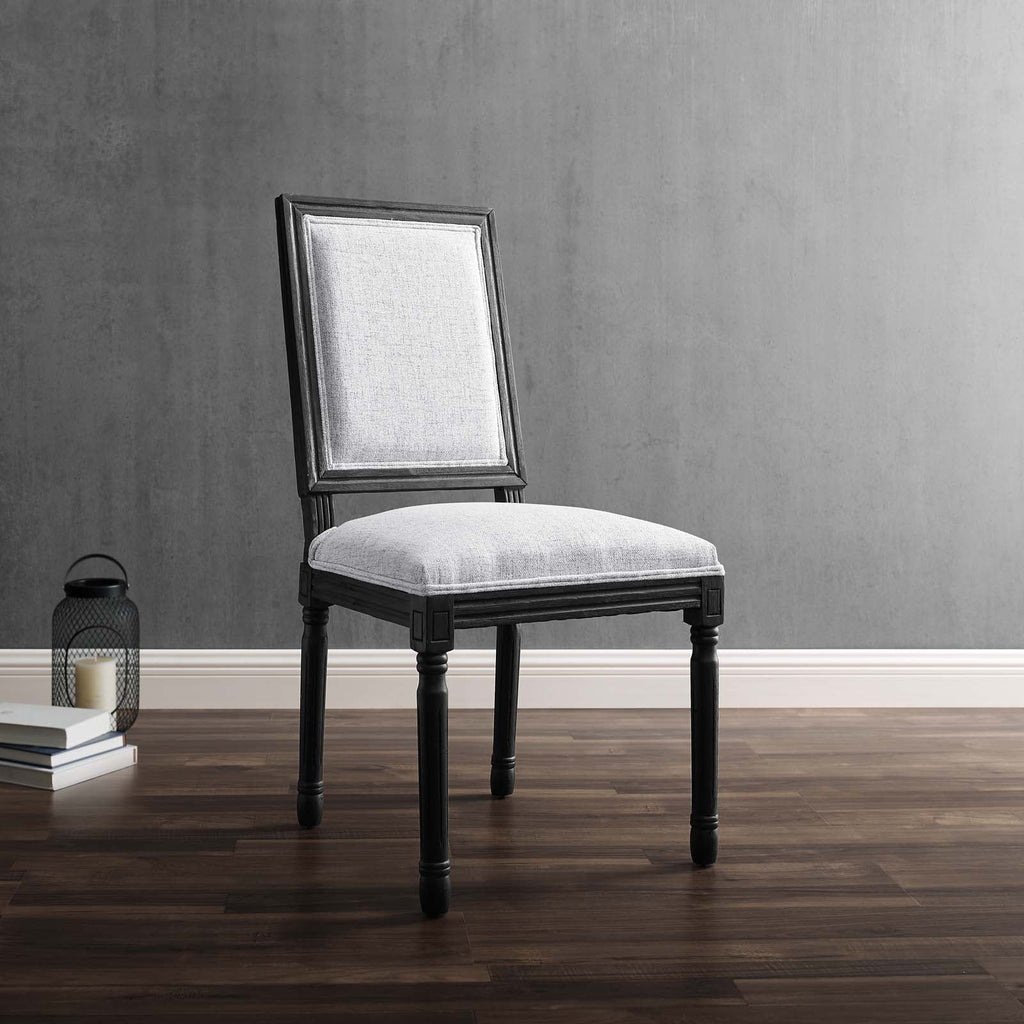 Black Light Gray Upholstered Fabric Dining Side Chair O80584
