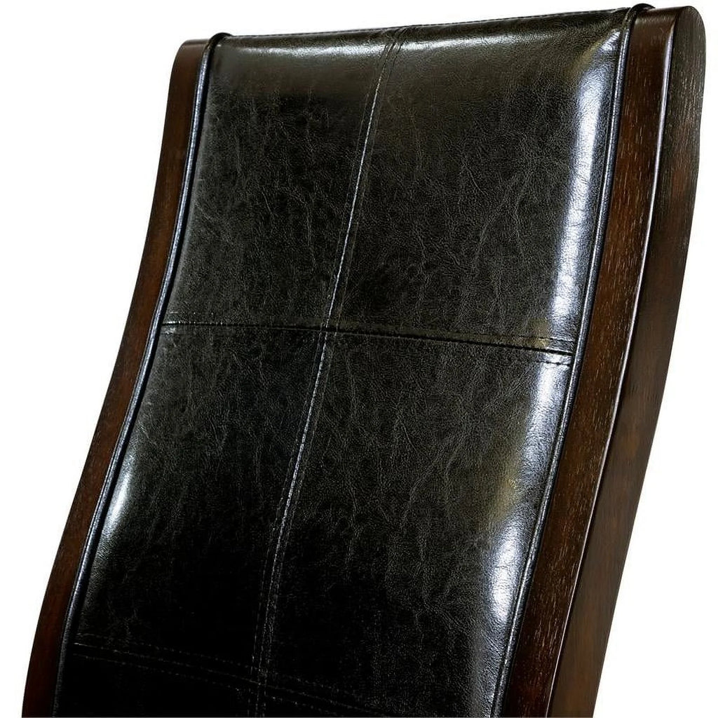 Black Faux Leather Padded Dining Chair Set of 2 B637225