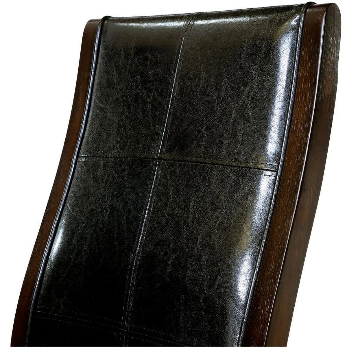 Black Faux Leather Padded Dining Chair Set of 2 B637225