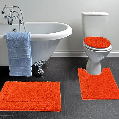 3 Piece Non Slip Absorbent Microfiber Shaggy Bathroom Rug Set A577