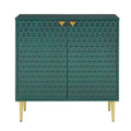 Green Apothecary Accent Cabinet with 2-Shutter Door and Golden Legs S1750