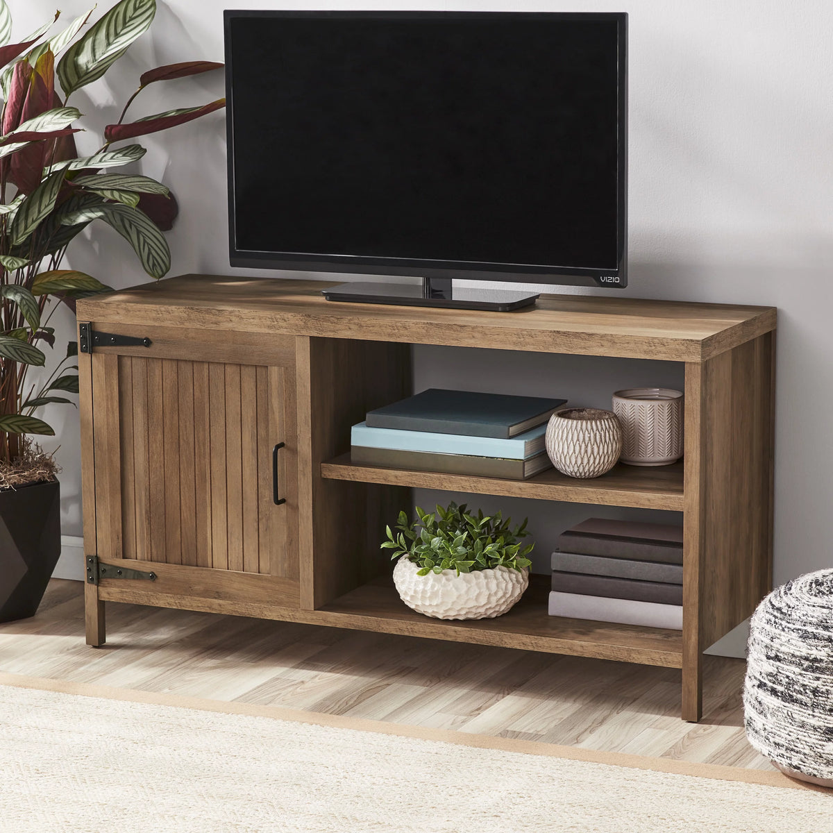 Rustic Weathered Oak TV Stand G84771