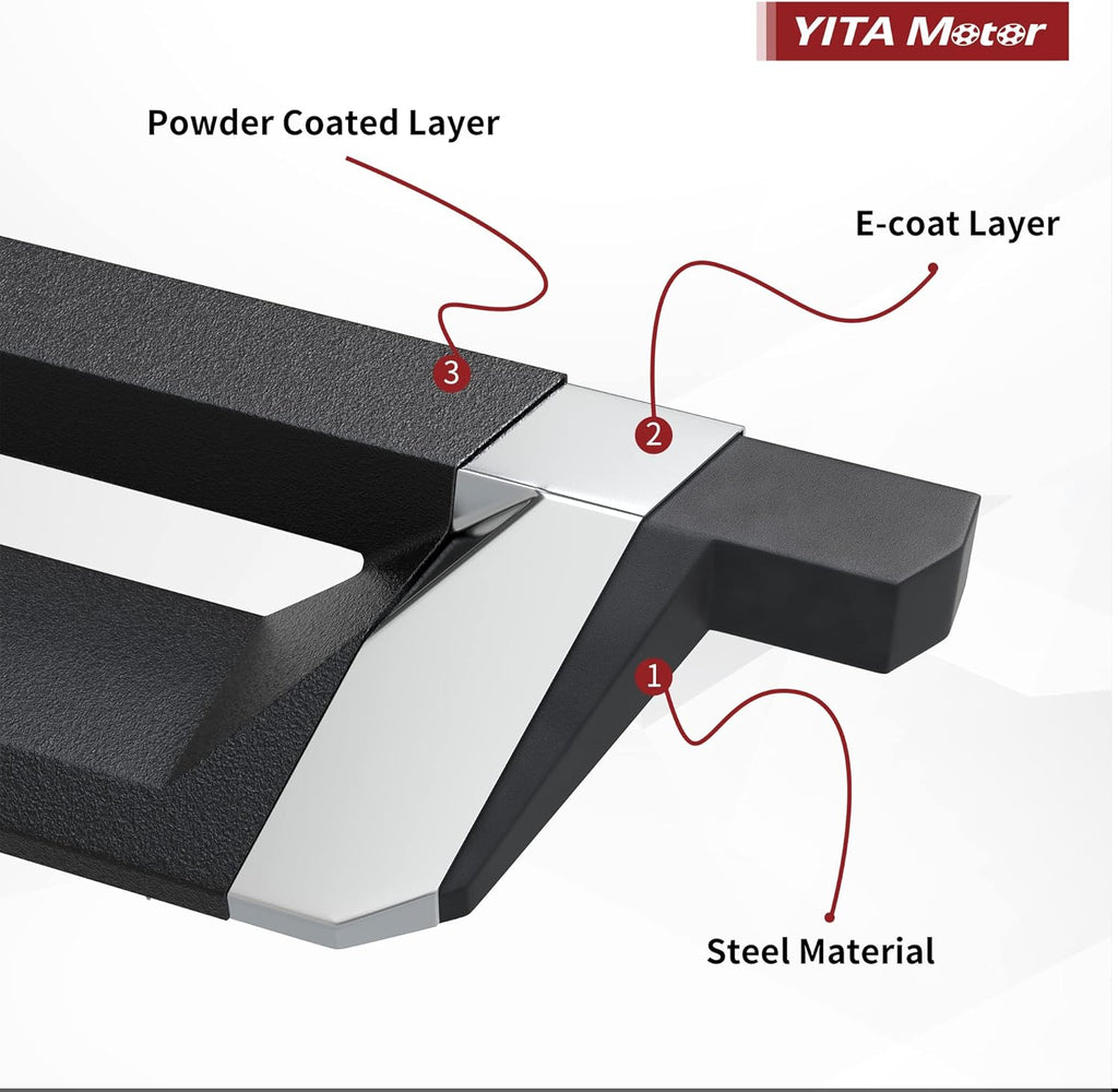 Black Powder Coated Nerf Bars Running Boards E62364
