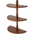 Brown Wood Wall Mountable 36 Spoon Rack, 3 Shelves E3056