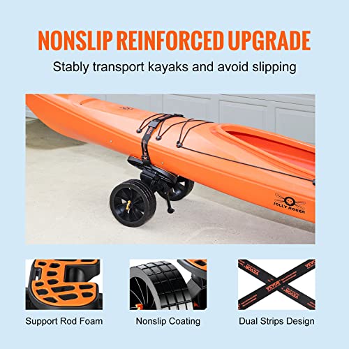 Foldable Aluminum Kayak Cart with 10'' Solid Tires W72741