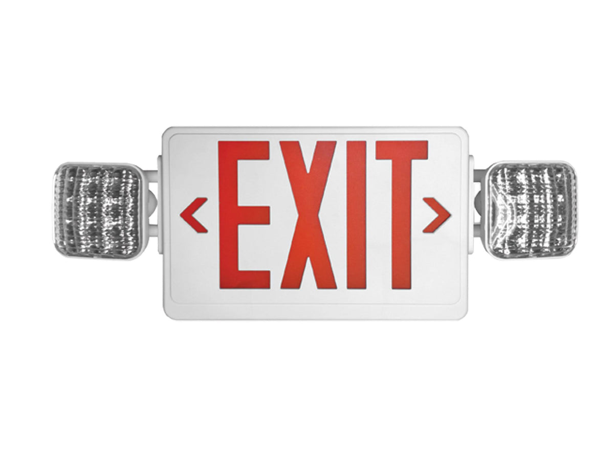 LED White Exit Sign Emergency Light Combo J1468