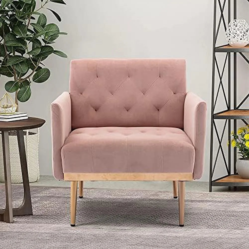 Teal Velvet Upholstered Accent Chair with Golden Legs J233