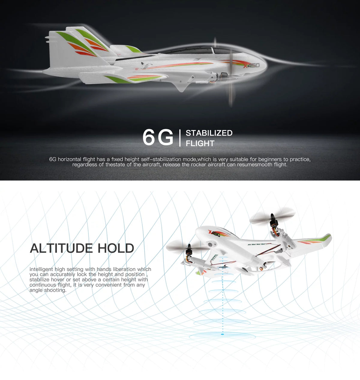 RC Airplane Brushless 2.4G 6CH Fixed Wing RTF I6615