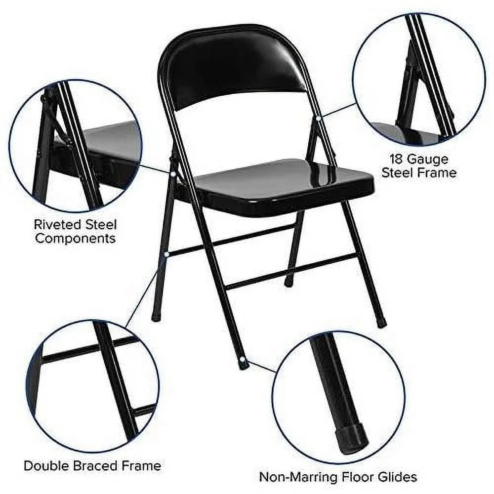 Black Metal Folding Chair F50214
