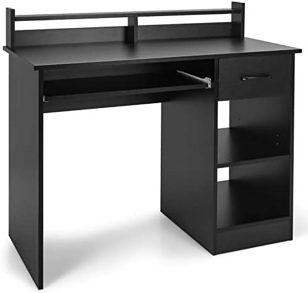 Black Wooden Computer Desk with Drawers Y182