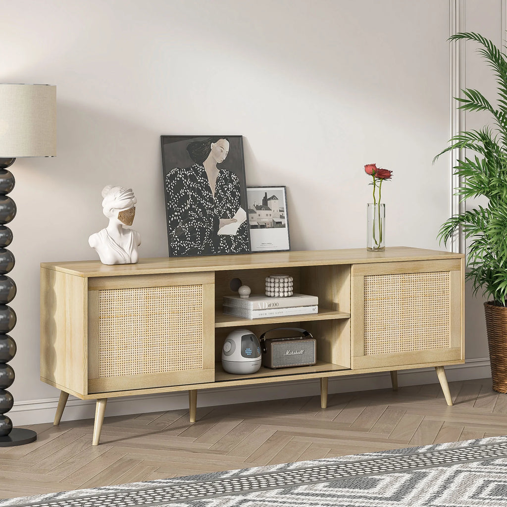 Farmhouse Rattan TV Stand for 75 inch TV C151