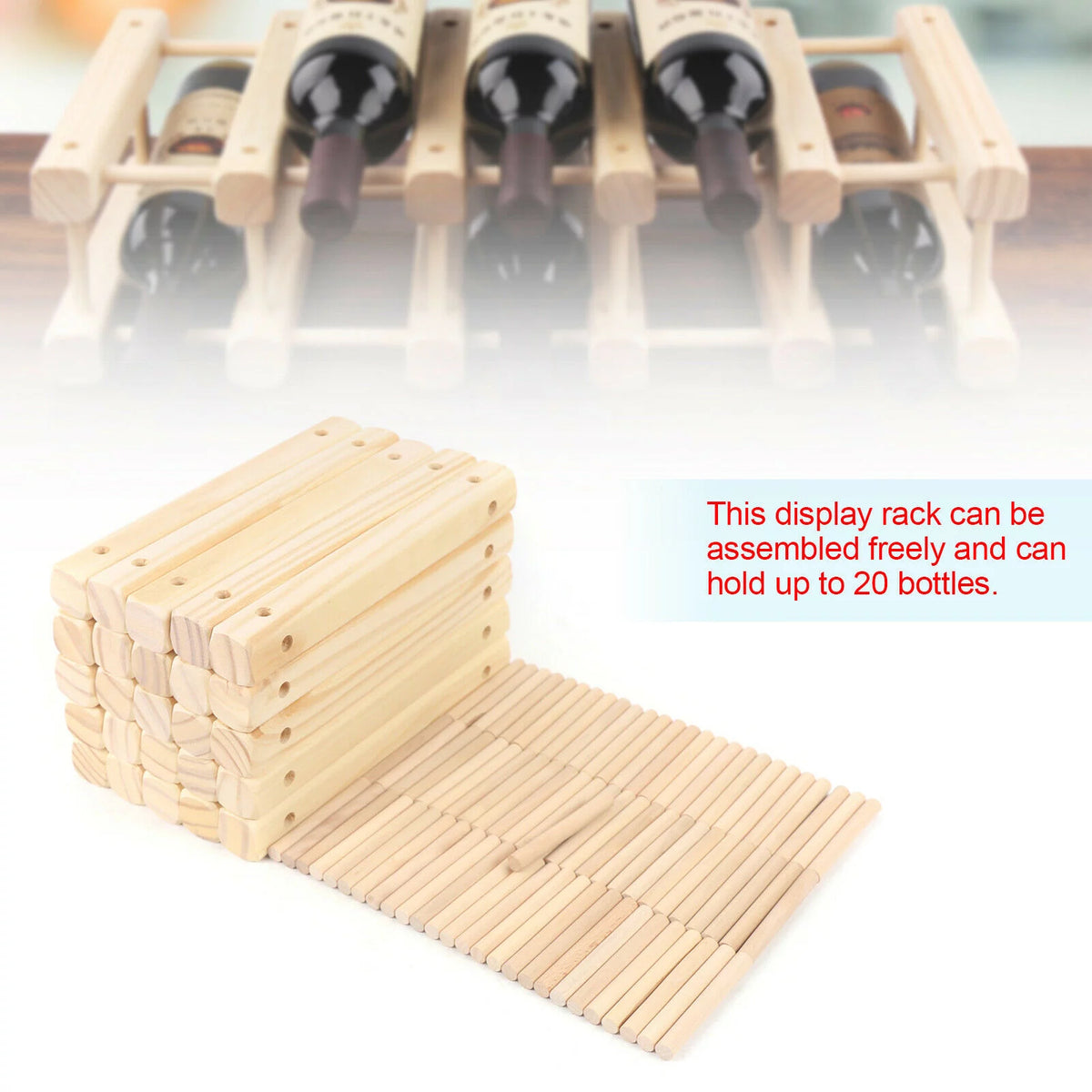 20 Bottle Wooden Wine Rack W15974