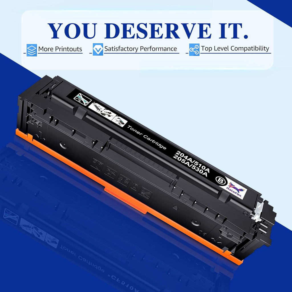 Compatible Toner Cartridge 4-Pack for HP 204A CF510A CF511A CF512A CF513A Pro MFP M180n M180nw M181fw M154a M154nw Color Pro Printer (Black, Cyan, Yellow, Magenta) O91023