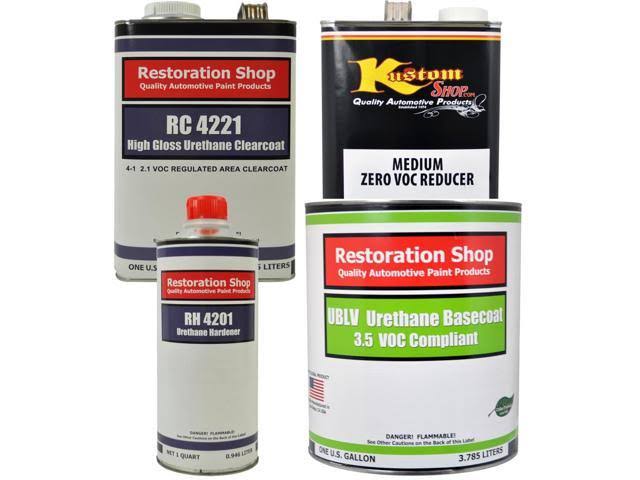 Springtime Yellow Low VOC Urethane Basecoat/Clearcoat Car Auto Paint Complete Medium Gallon Kit R87885