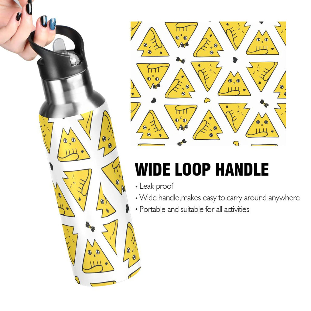 20 OZ Stainless Steel Vacuum Insulated Water Bottle with Straw Lid I1611