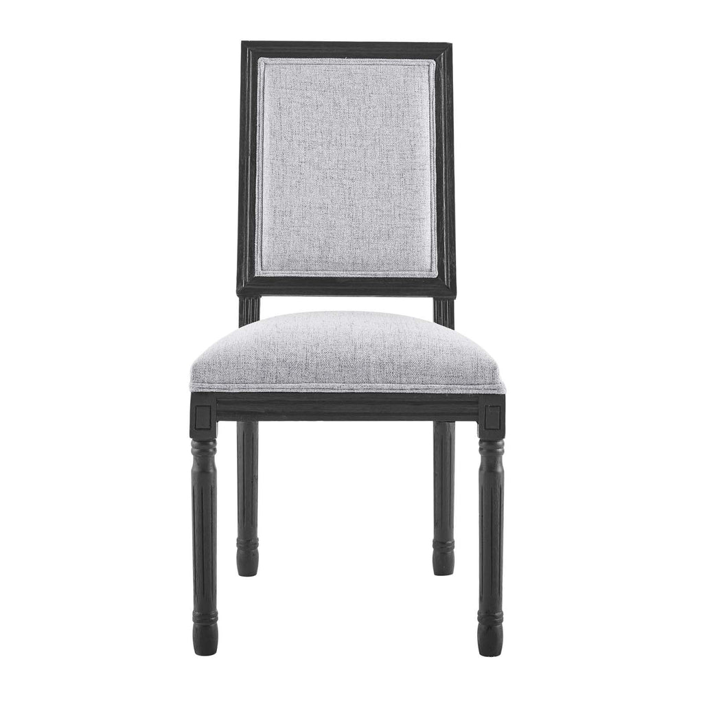Black Light Gray Upholstered Fabric Dining Side Chair O80584