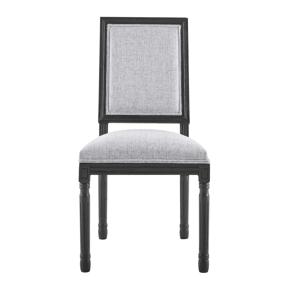 Black Light Gray Upholstered Fabric Dining Side Chair O80584
