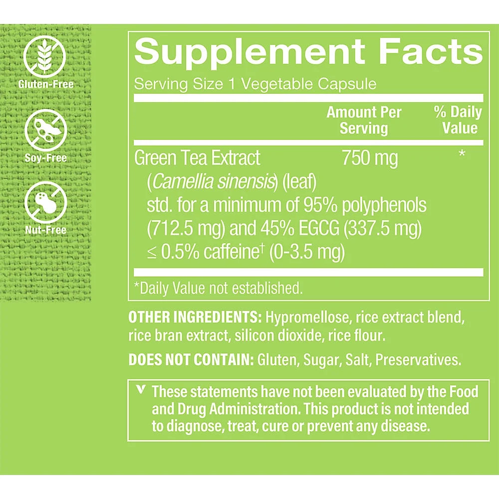 Green Tea Extract 750mg Capsules with EGCG T2456