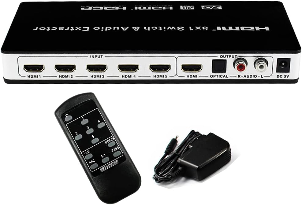 4K HDMI Switch 5 Port with Remote Pack of 2 K5394