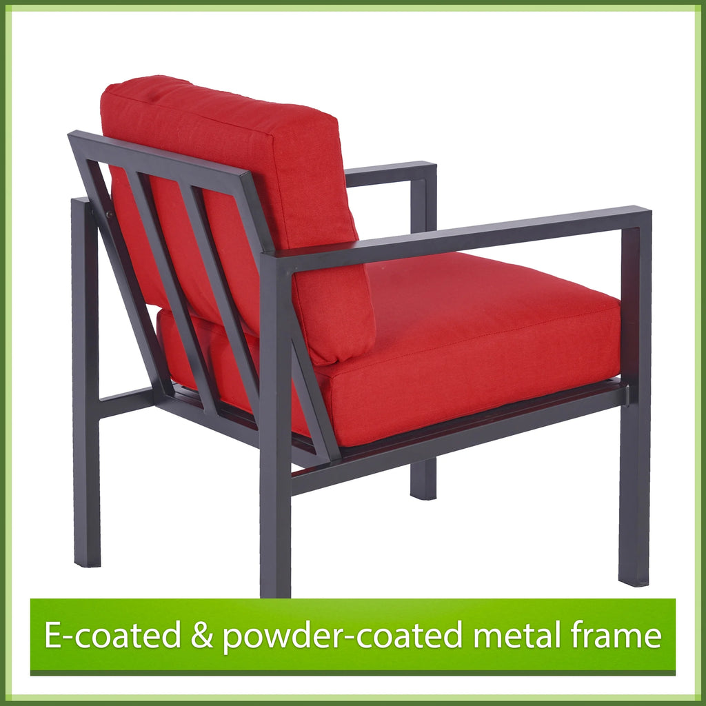 4-Piece Outdoor Patio Conversation Set, Seats 4, Gray R10900