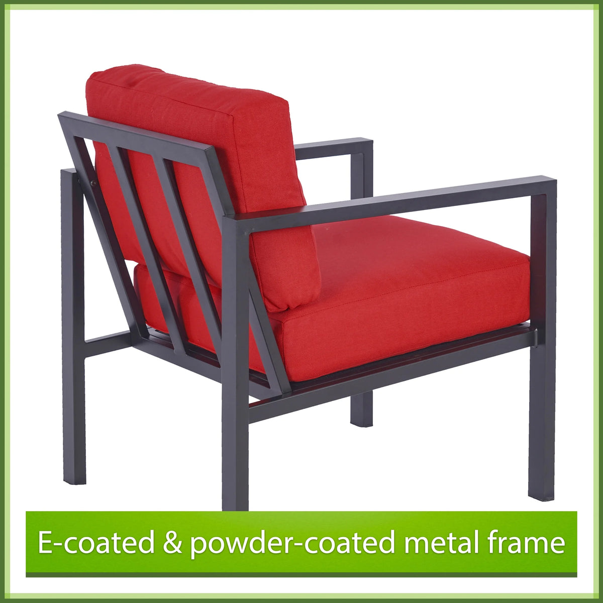 4-Piece Outdoor Patio Conversation Set, Seats 4, Gray R10900