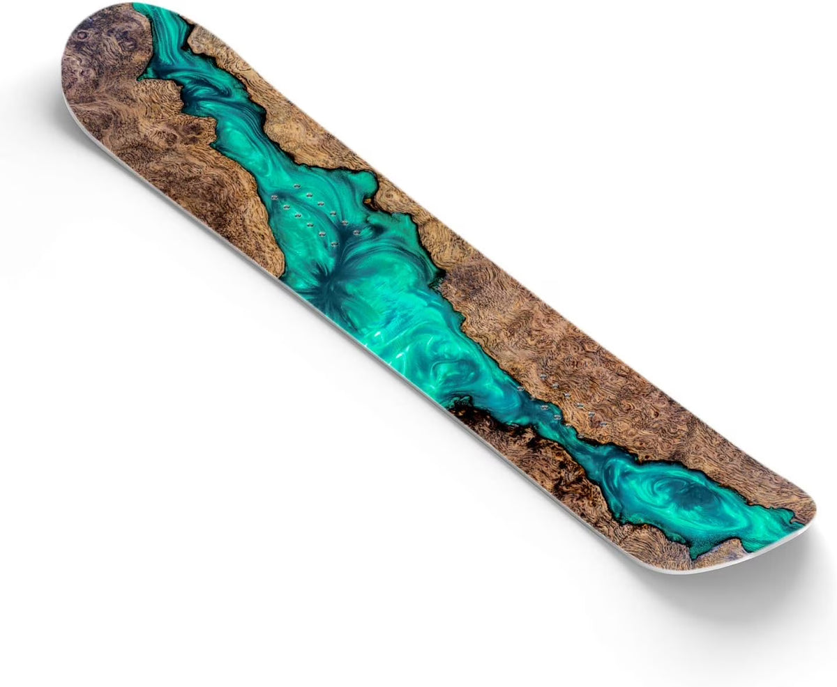 Aqua Resin Wood Snowboard Wrap Sticker Skin Cover J8580