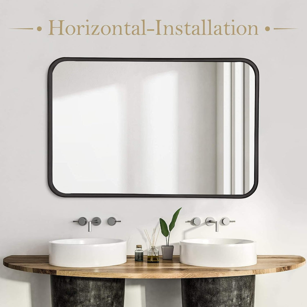 24x36 Rectangular Wall Mount Mirror with Stainless Steel Metal Frame A523297