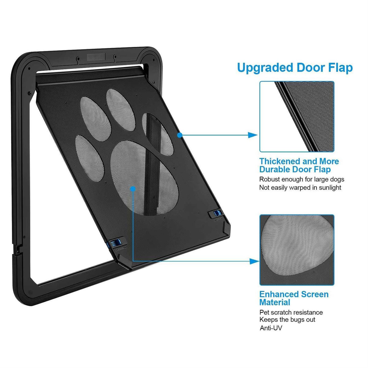 Lockable Dog Screen Door 12x14x0.4 Inch H97253