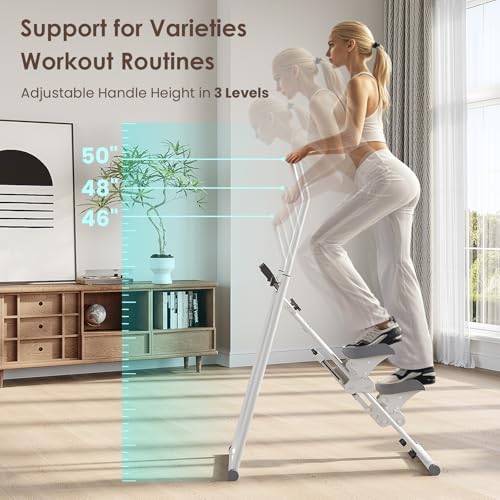 Compact Folding Stair Stepper with Adjustable Handlebar & Pedals R571