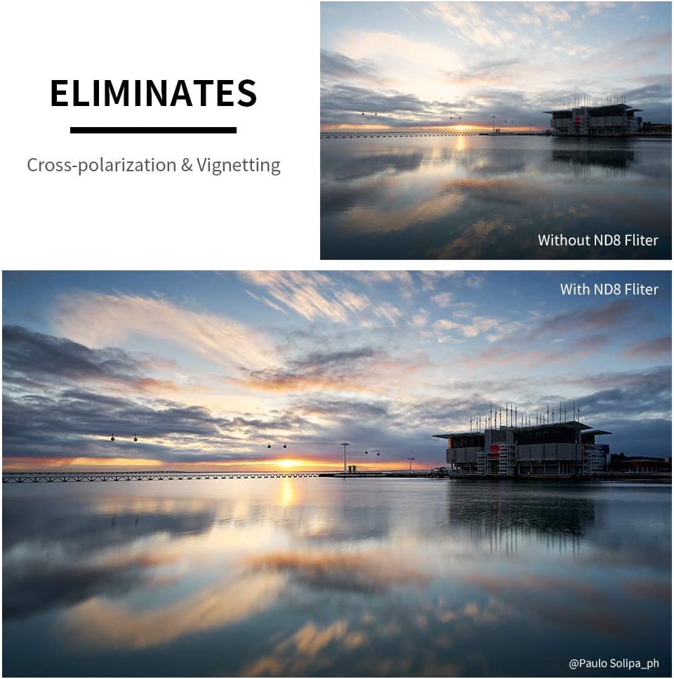 49mm Fixed ND Lens Filter Kit, Neutral Density ND4 ND8 ND64 ND1000 Filter Set with 4-Filter Pouch U406