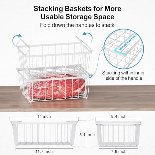 4 Pack Stackable Black Freezer Organizer Bins A150102