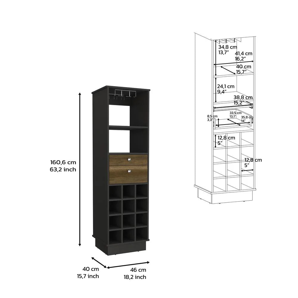 Black & Walnut Bar Cabinet O109568