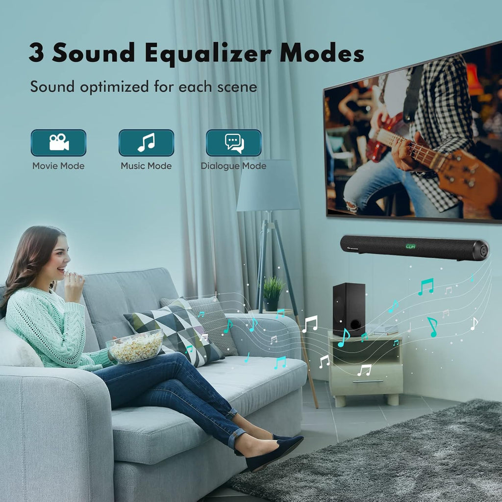 28-Inch 120W Sound Bar with Subwoofer and Wireless Bluetooth X9528