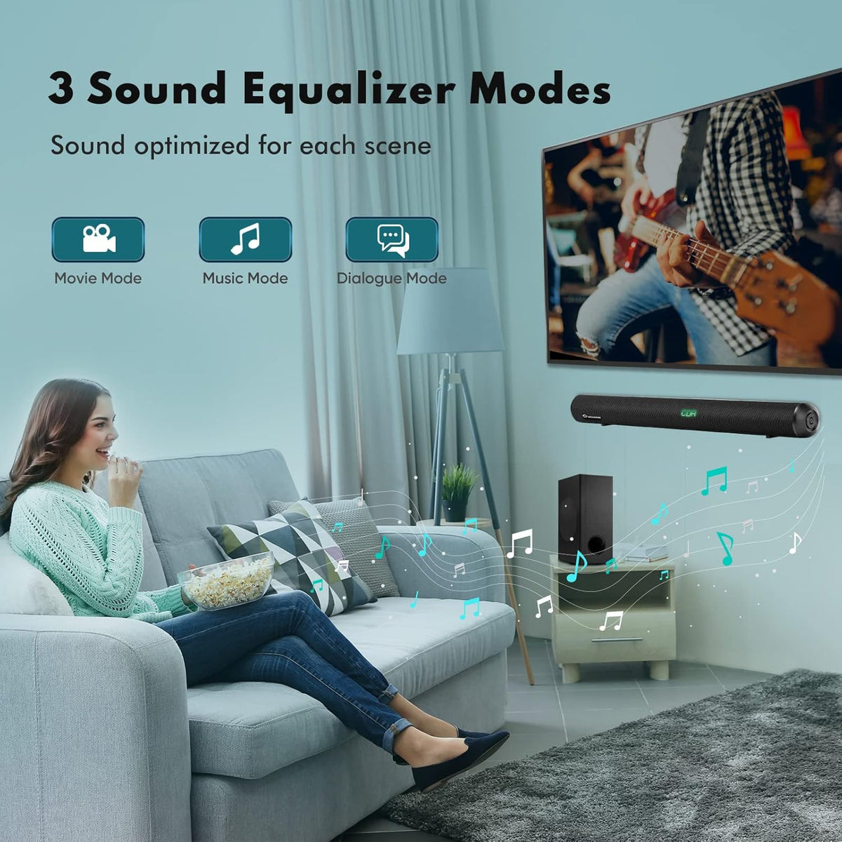 28-Inch 120W Sound Bar with Subwoofer and Wireless Bluetooth X9528