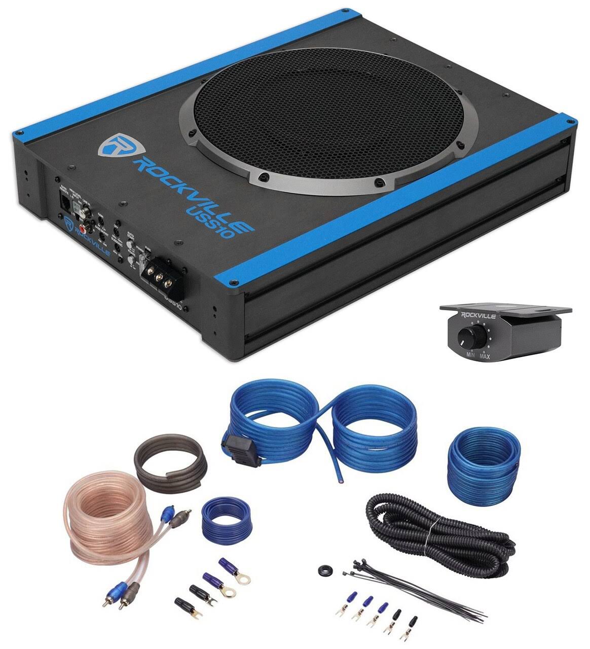 10 inch 800W Slim Powered Car Subwoofer Sub+Amp Kit K19976