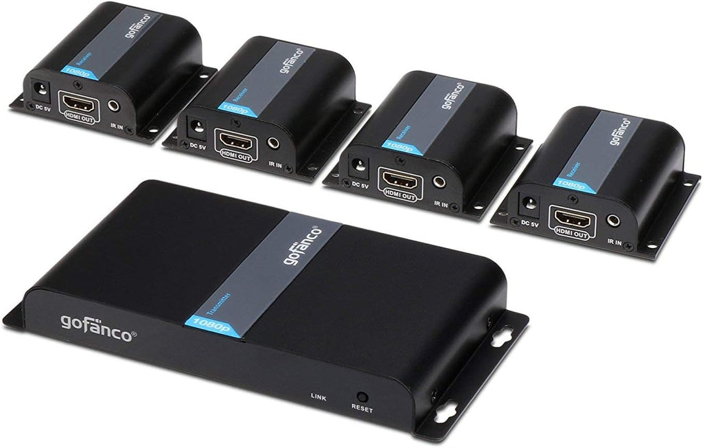1080p 1x8 8 Port HDMI Extender Splitter Over CAT6/CAT6a/CAT7 Ethernet Cable with HDMI Loopout & IR Extension X27013