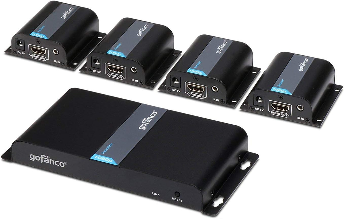 1080p 1x8 8 Port HDMI Extender Splitter Over CAT6/CAT6a/CAT7 Ethernet Cable with HDMI Loopout & IR Extension X27013