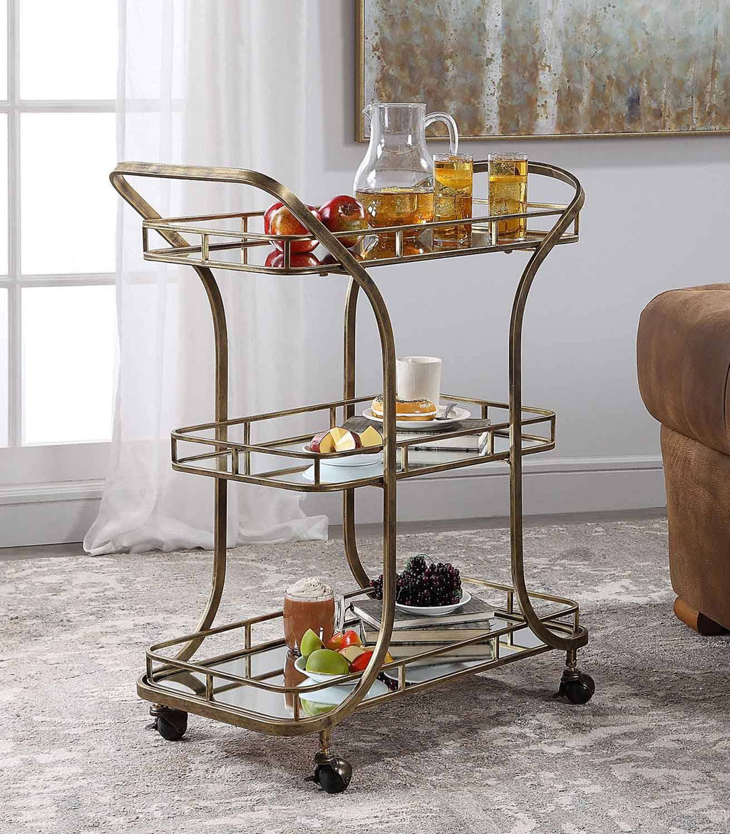 Gold Serving Cart N785487