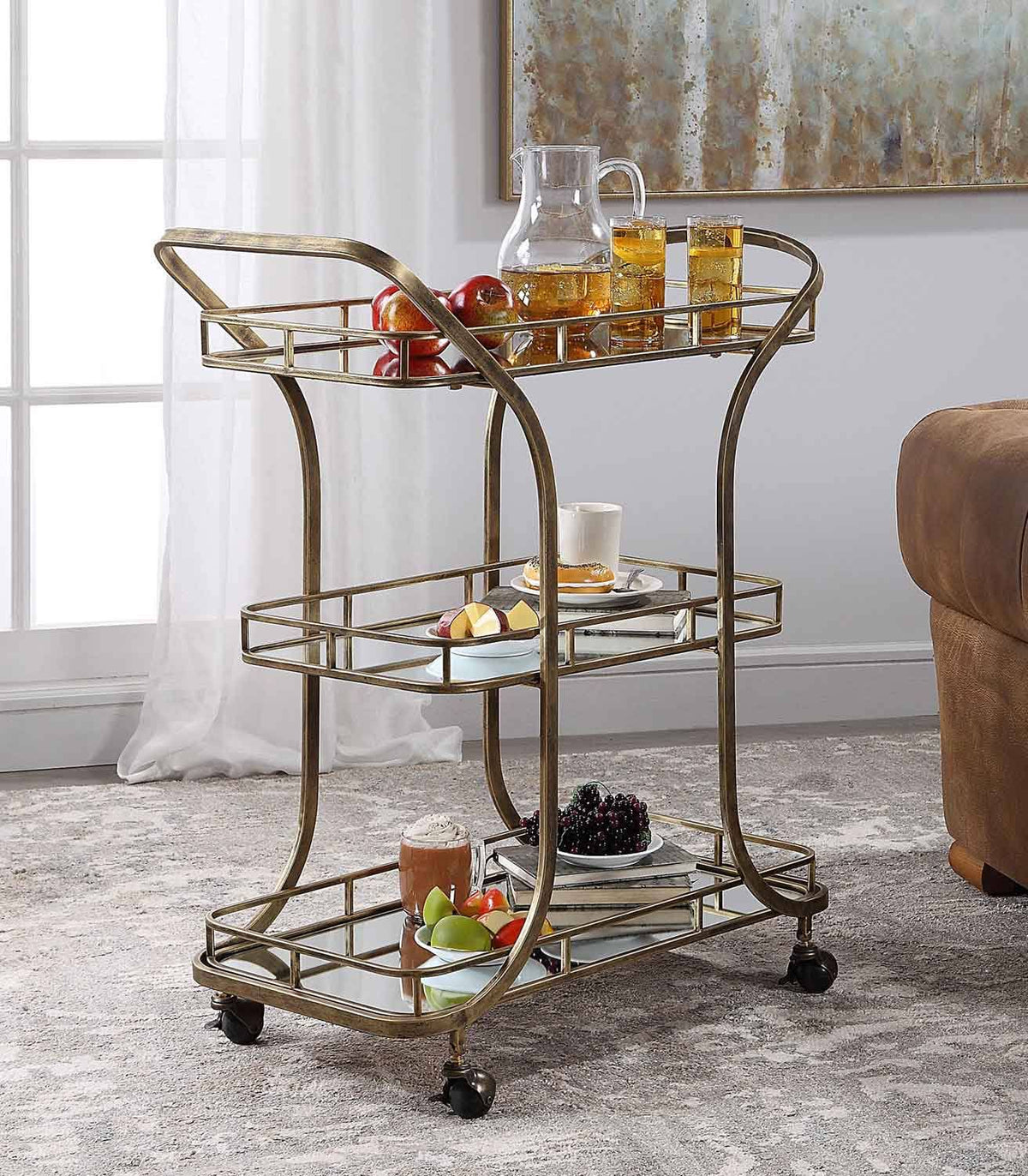 Gold Serving Cart N785487