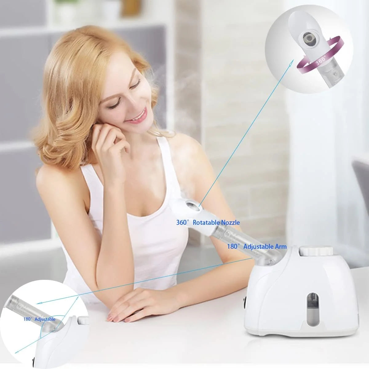 Warm Mist Facial Steamer with Adjustable Nozzle H549