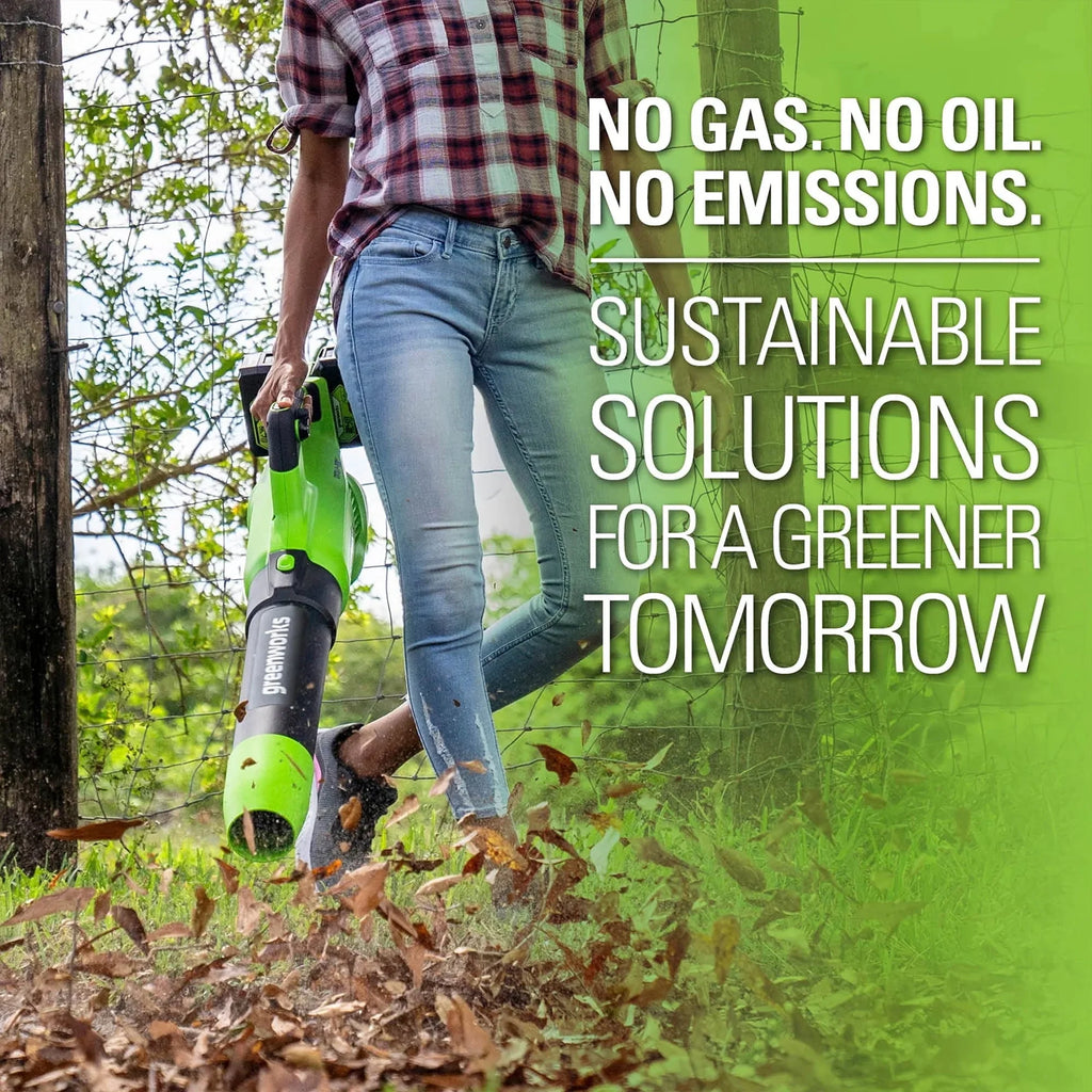 48V Brushless Leaf Blower 515CFM 125MPH with 2 2.0Ah Batteries & 4A Dual Port Charger S4446