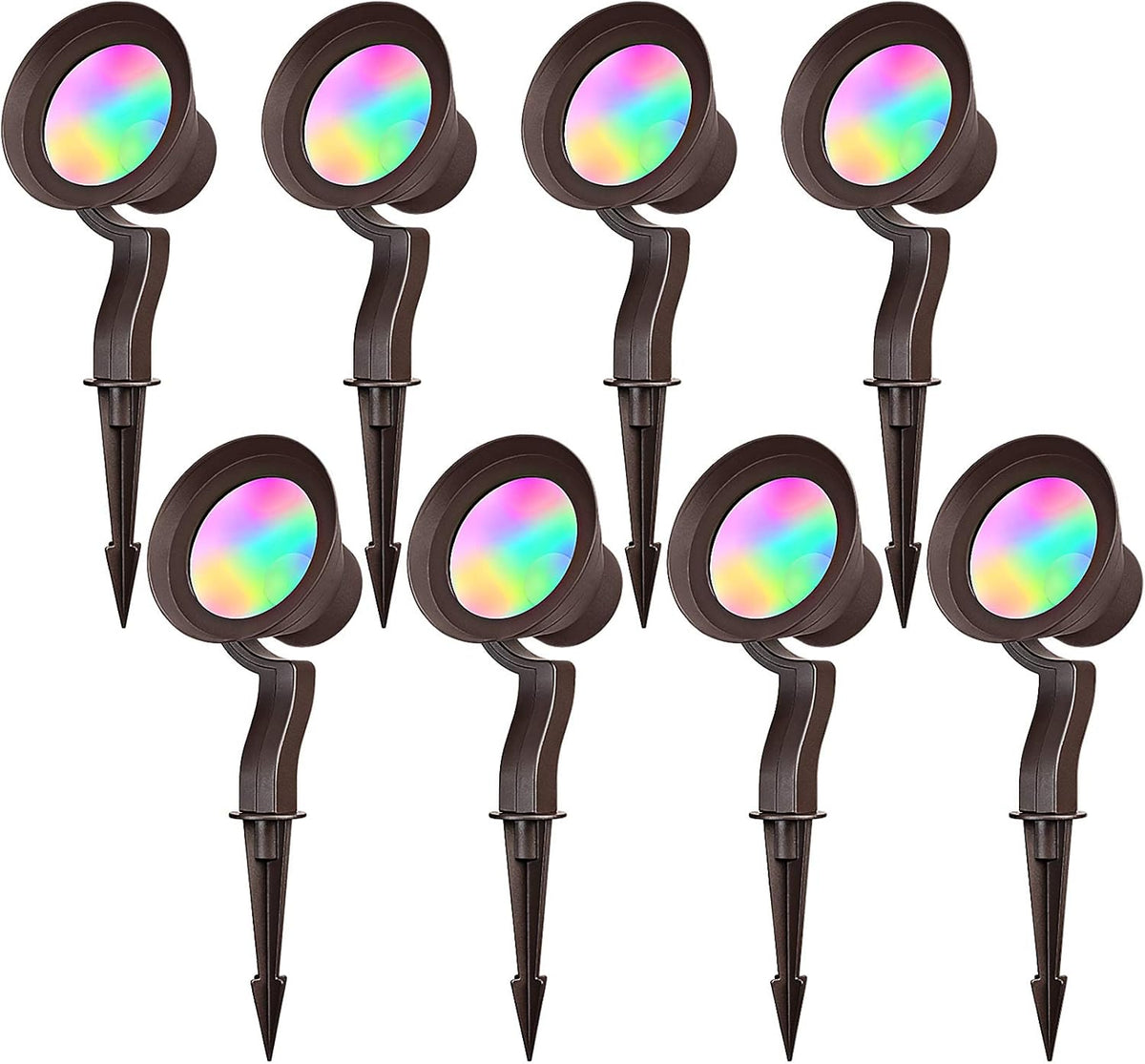 8-Pack RGBW Dimmable Low Voltage LED Landscape Floodlight A3035