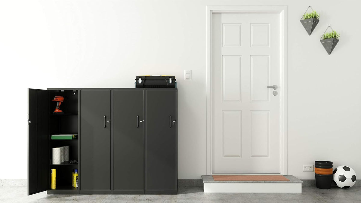 Charcoal 4 Shelf Personal Cabinet K7681