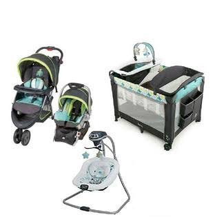 Baby Trend Blue Combo Playard Travel System Stroller with Car Seat Swing Chair Bag Baby Set N286209